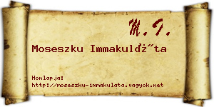 Moseszku Immakuláta névjegykártya